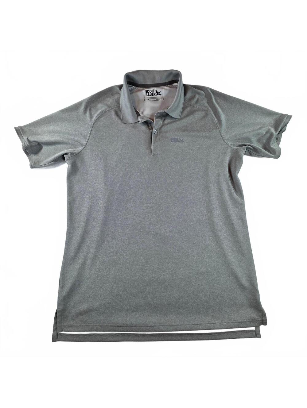 Eddie Bauer Men's Polo Shirt TL Gray Polyester Casual Activewear